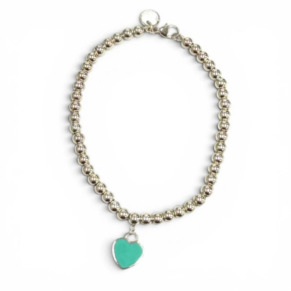 Tiffany & Co. Jewelry - TIFFANY Blue Heart Charm Bracelet
